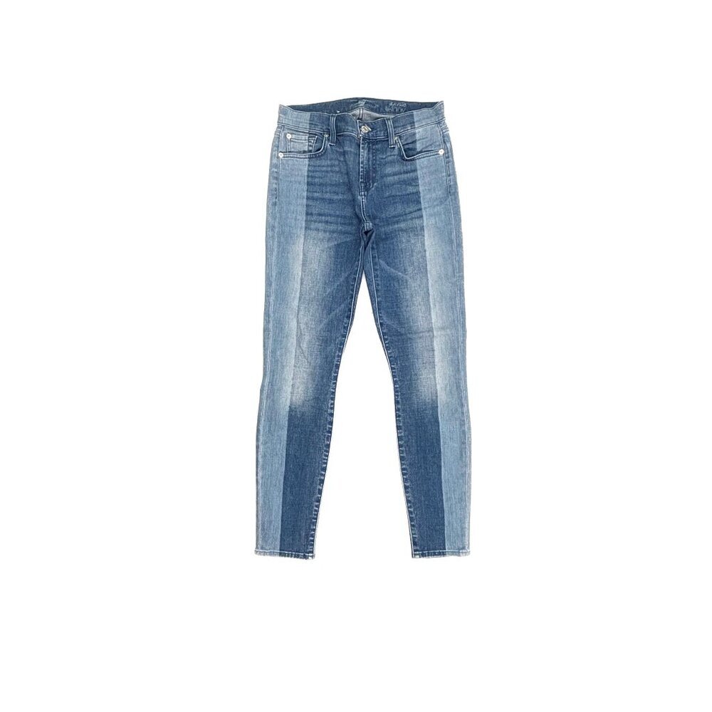 7 For All Mankind The Ankle Skinny Women's size 26‎ Blue Two Tones Denim Jeans